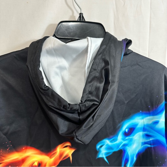 Cool Ice and Fire Dragon 3D Printing Long Sleeve Casual Loose Pullover Hoodie - Picture 6 of 7